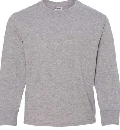 JERZEES - Dri-Power® Youth Long Sleeve 50/50 T-Shirt - 29BLR Athletic Heather