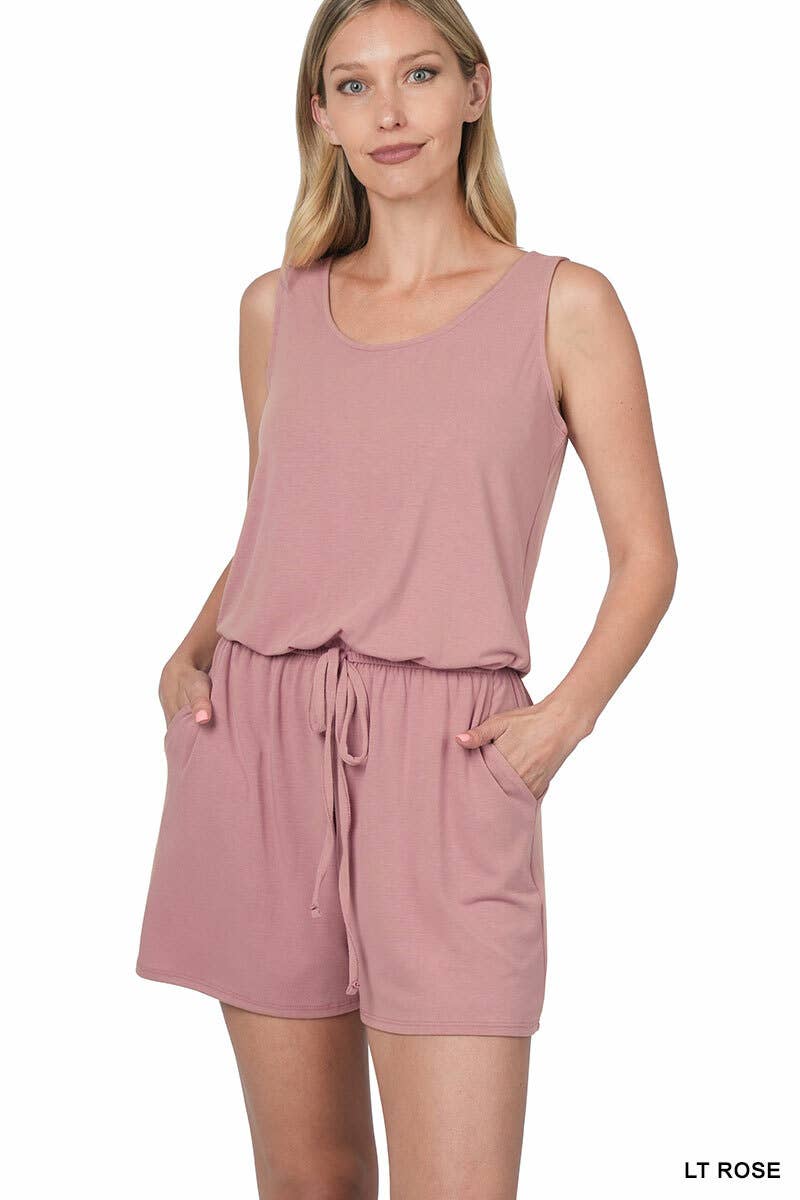 42POPS - ..SLEEVELESS ROMPER WITH POCKETS: XL / HBEIGE-140972