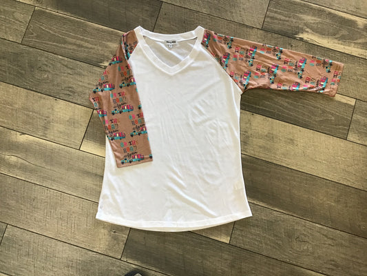 Prissy Jane Printed Sleeve Ragland On Road Again