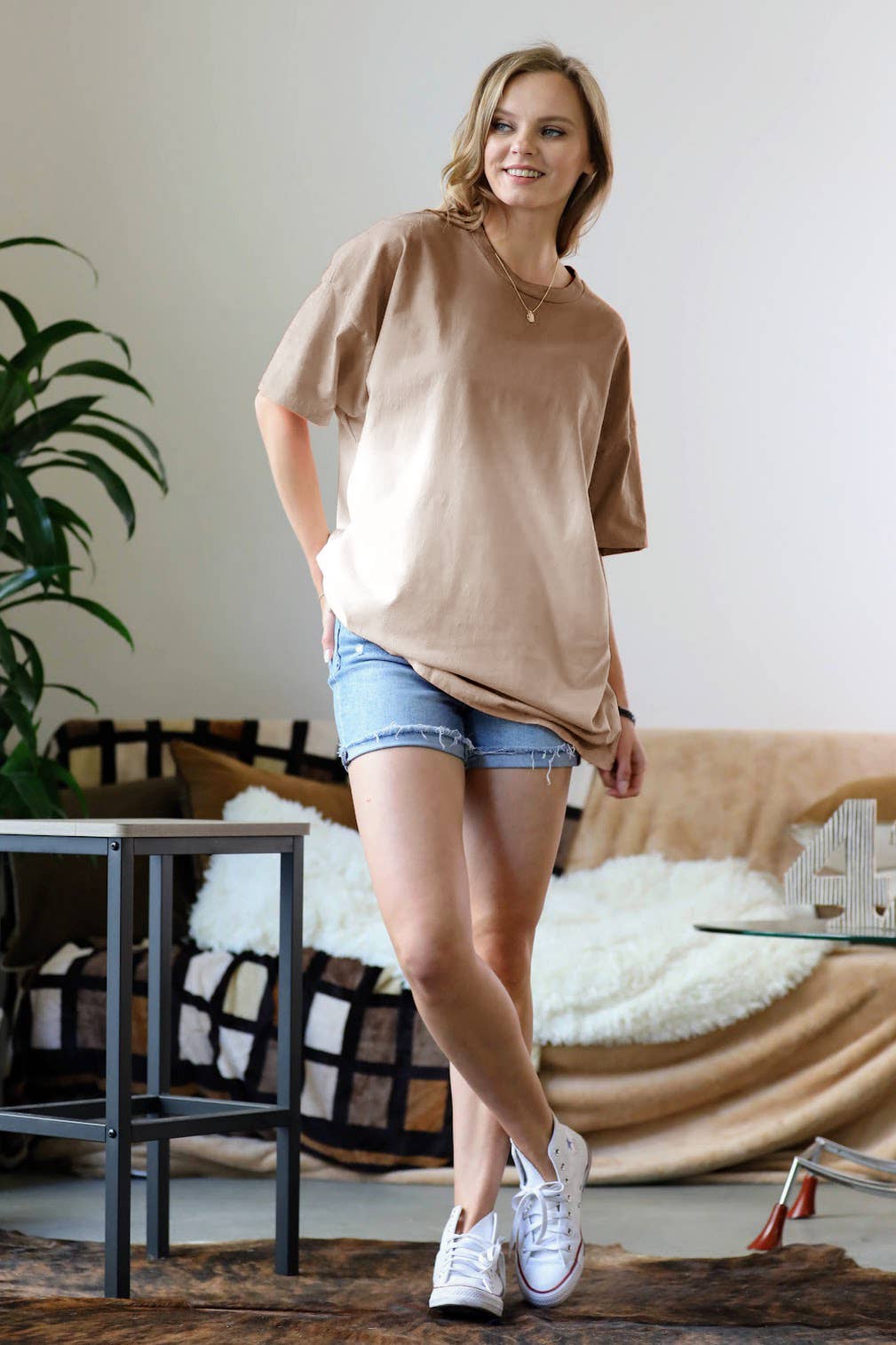 42POPS - ..._ SI-19122 Dip dye oversized boyfriend tshirt