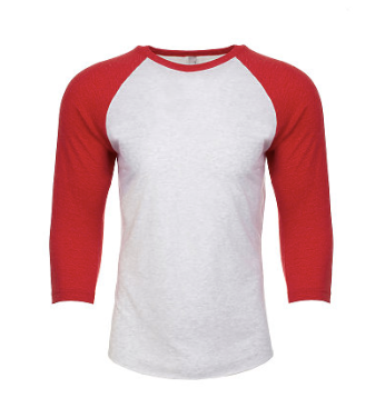 Next Level NL6051 Tri-Blend 3/4 Raglan Tee Vintage Red/Heather White