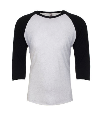 Next Level NL6051 Tri-Blend 3/4 Raglan Tee Vintage Black/Heather White