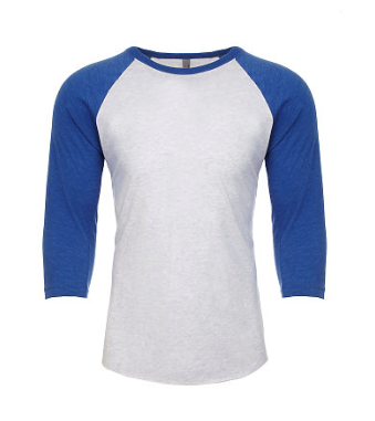 Next Level NL6051 Tri-Blend 3/4 Raglan Tee Vintage Royal/Heather White