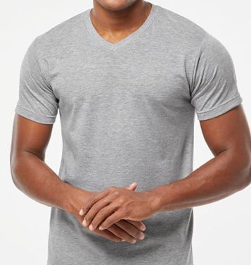 Tultex - V-Neck - 207 - Heather Grey