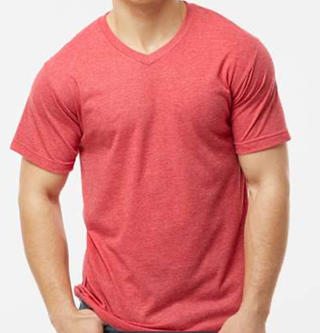 Tultex - V-Neck - 207 - Heather Red