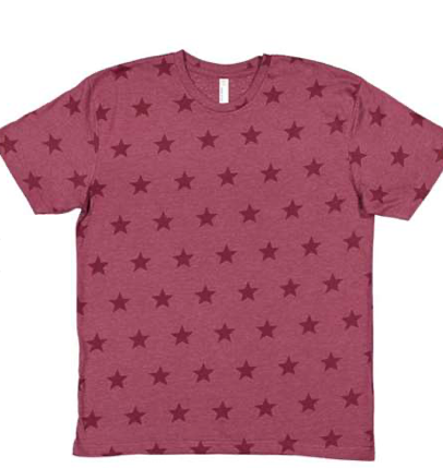 Code Five - Star Print Tee - 3929 - Burgundy