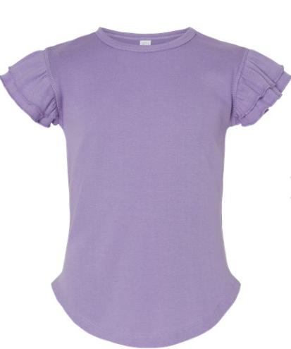 Rabbit Skins - Toddler Flutter Sleeve Tee - 3339 - Lavender