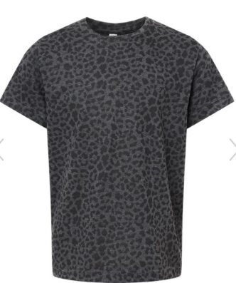LAT - Youth Fine Jersey Tee - 6101 - Black Leopard