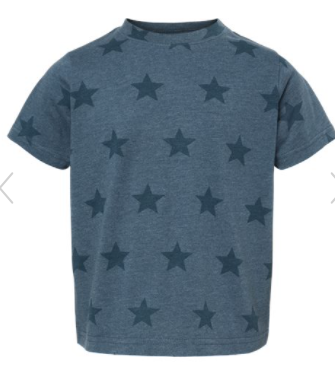 Code Five - Youth Star Print Tee - 2229 - Denim Star