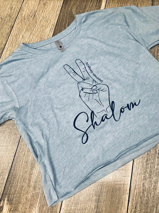 Shalom Crop Top in Stonewash Denim by Daydream Design Co.