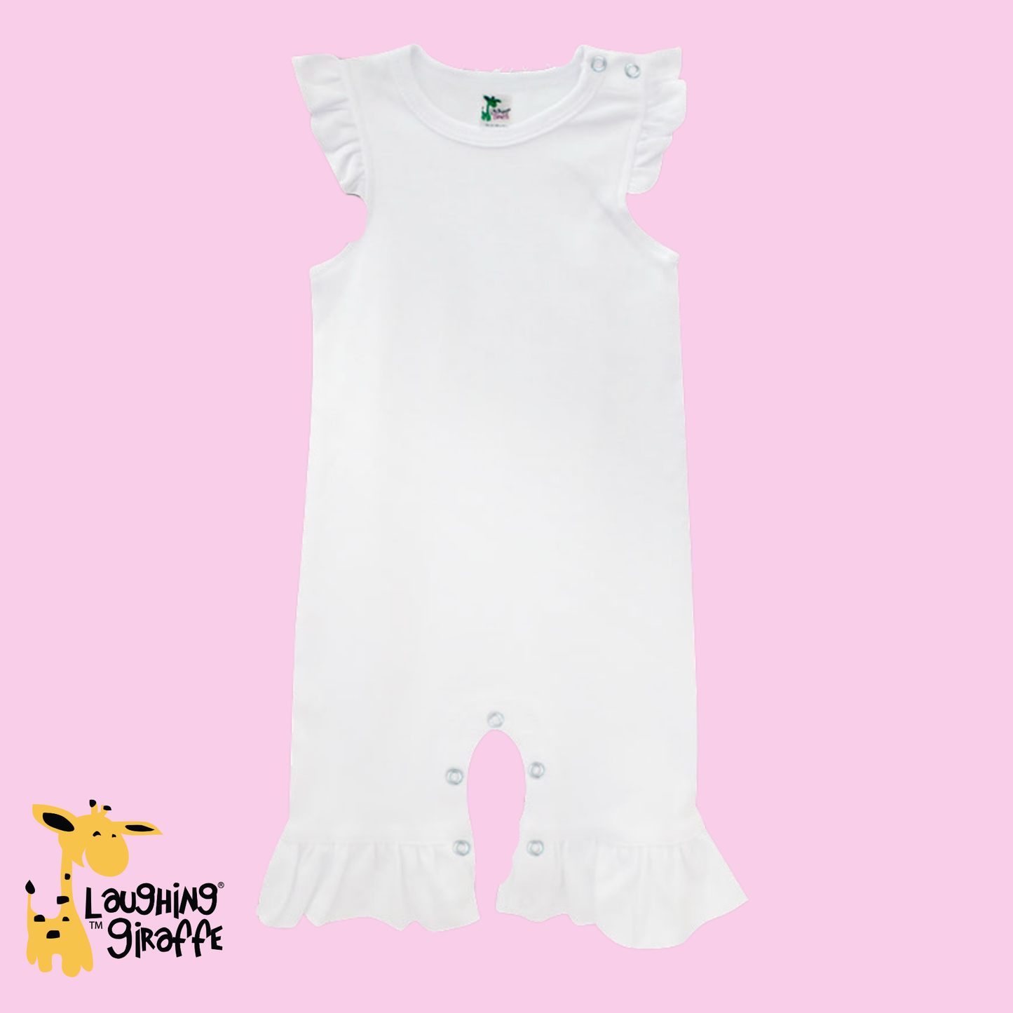 Laughing Giraffe - Baby Flutter Ruffle Sleeve Romper Polyester Open Sizing: 0-3 months