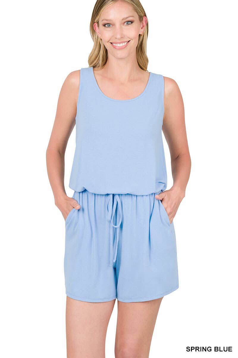 42POPS - ..SLEEVELESS ROMPER WITH POCKETS: S / HBEIGE-140972