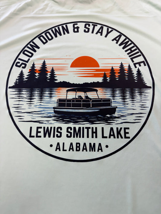 Slow Down and Stay Awhile Lewis Smith Lake DriFit in Mint