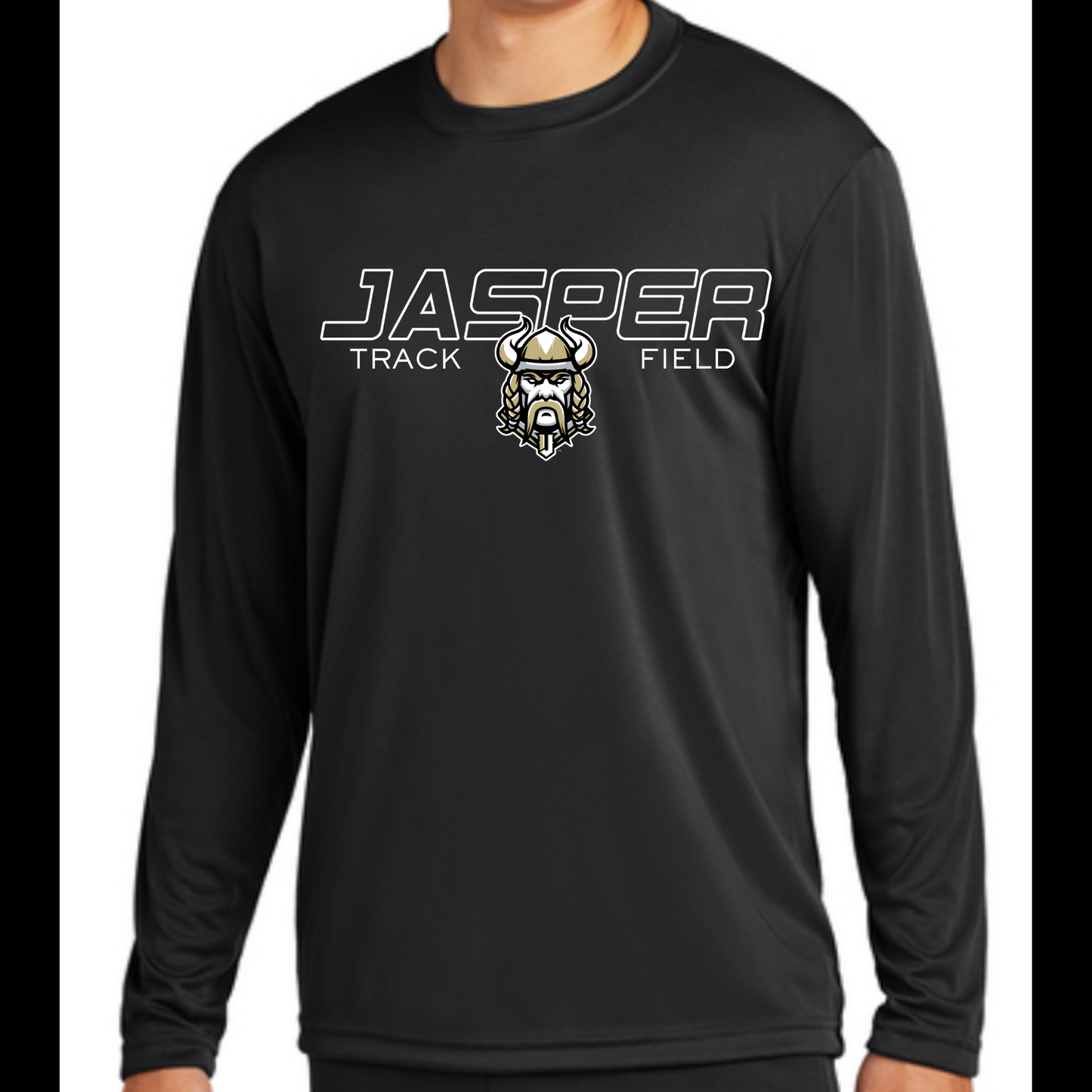 Jasper Track and Field with Head Logo - Long Sleeve Black Dri-Fit