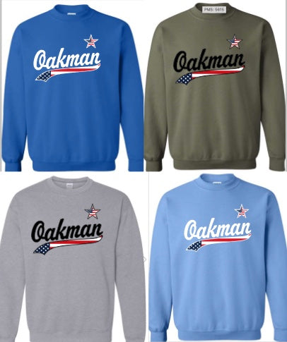 Oakman Baseball Crewneck Fleece