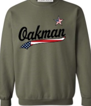 Oakman Baseball Crewneck Fleece