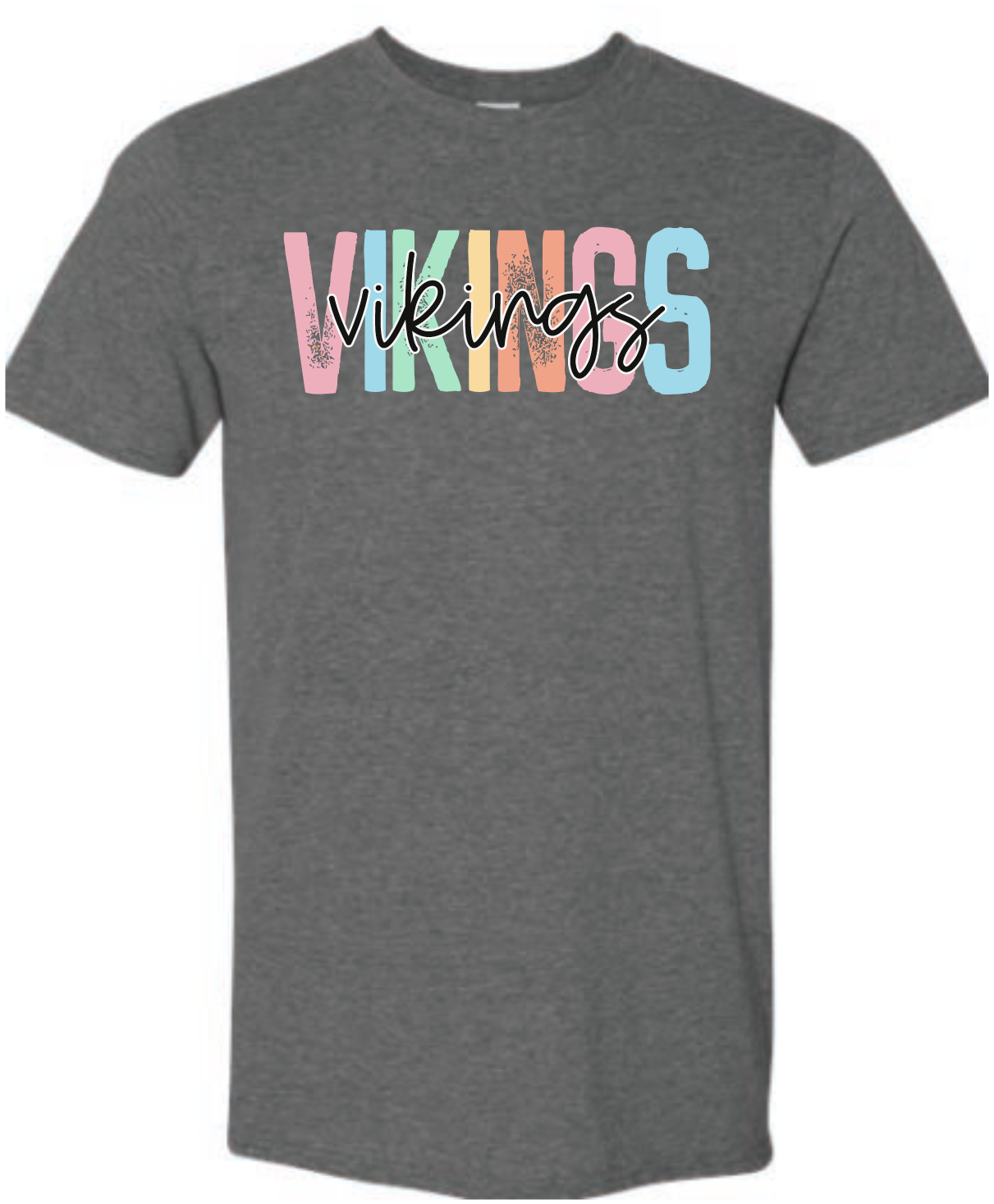 Colorful Vikings in Script on Softstyle T-Shirt