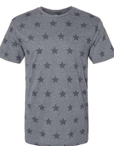 Code Five - Star Print Tee - 3929 - Granite Heather