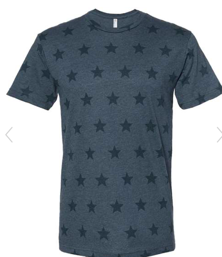 Code Five - Star Print Tee - 3929 - Denim
