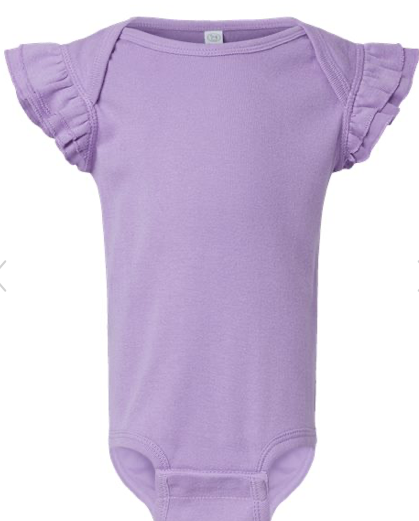 Rabbit Skins - Infant Flutter Sleeve Baby Rib Bodysuit - 4439 - Lavender