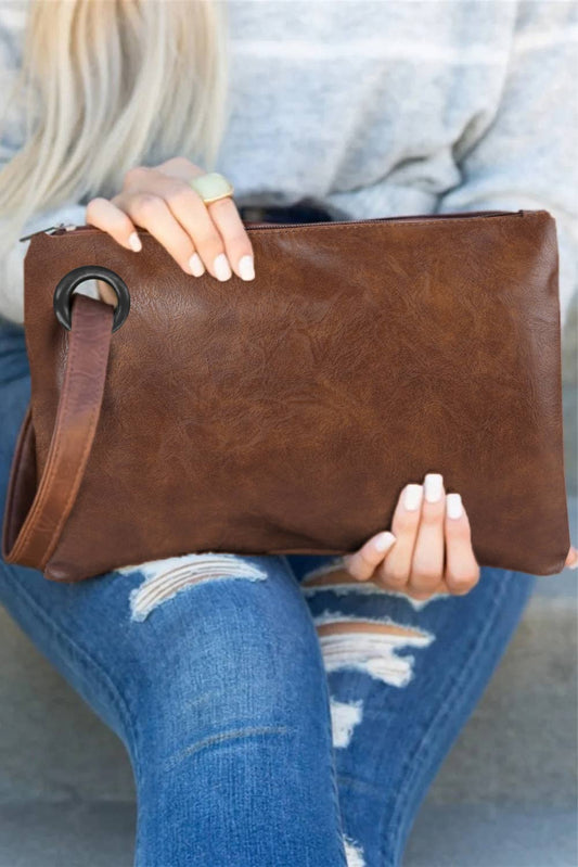 Blushing Owl Co - Brown Oversized Clutch / Handbag