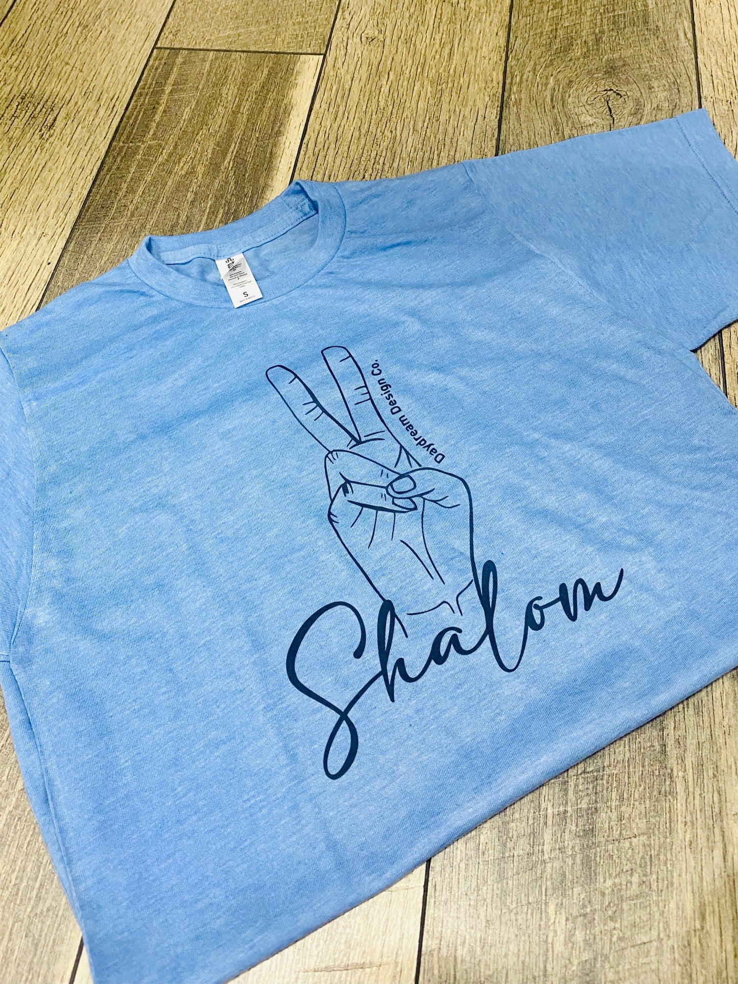 Shalom T-Shirt in Heather Athletic Blue by Daydream Design Co.