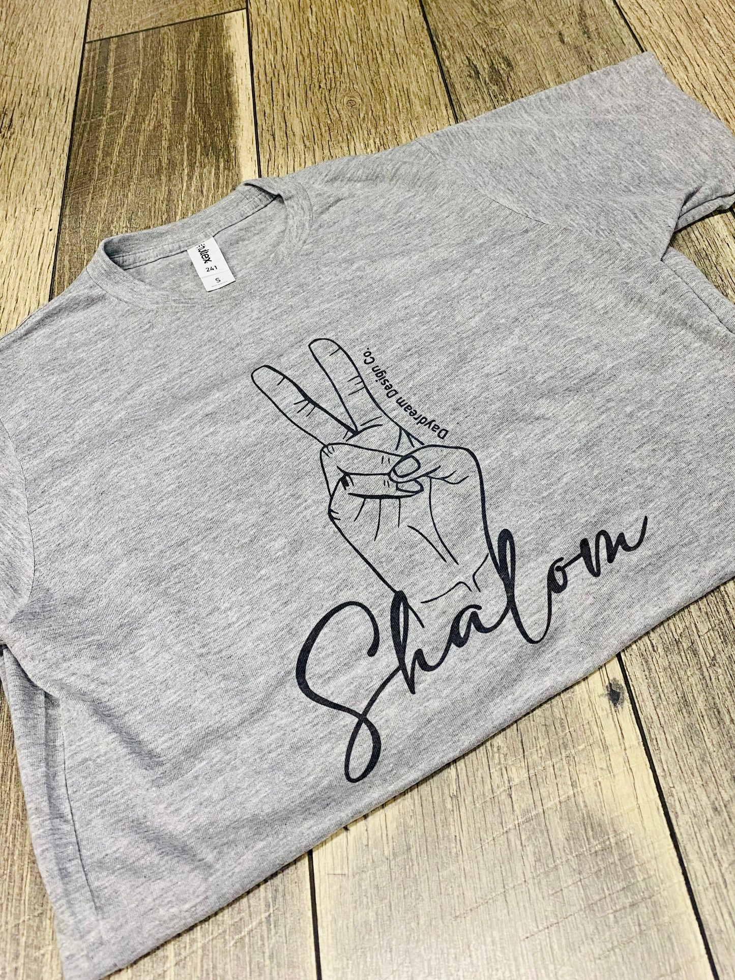 Shalom T-Shirt in Heather Grey by Daydream Design Co.
